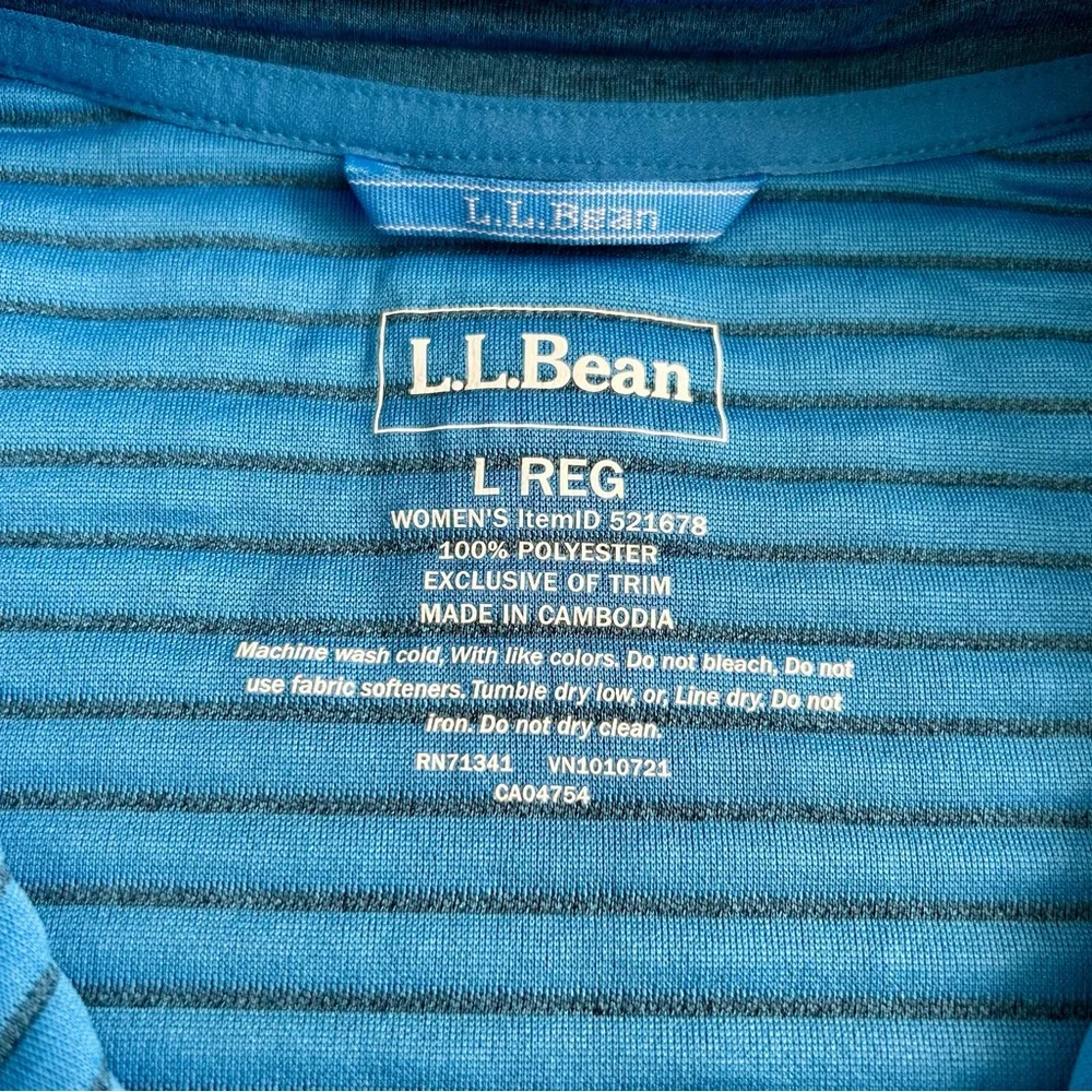 L.L. Bean Women's Airlight Knit Full-Zip Large Light Ocean Heather Blue Jacket - Picture 4 of 6